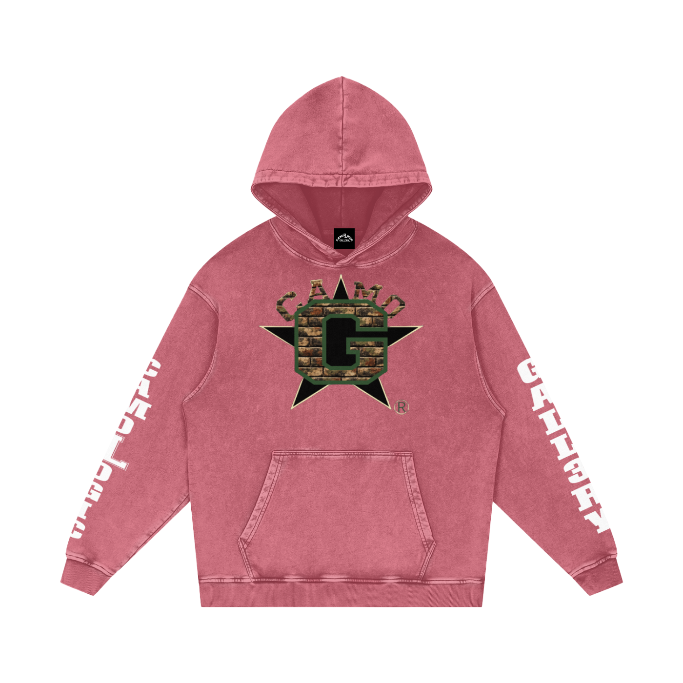 Camo G Snow Washed Loose Cotton Hoodie