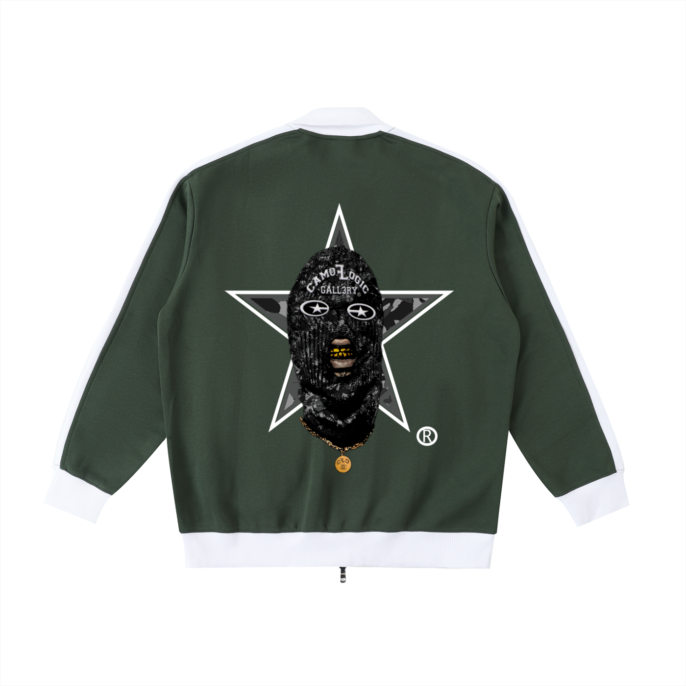 Camo G Contrast Trim Stand Collar Jacket