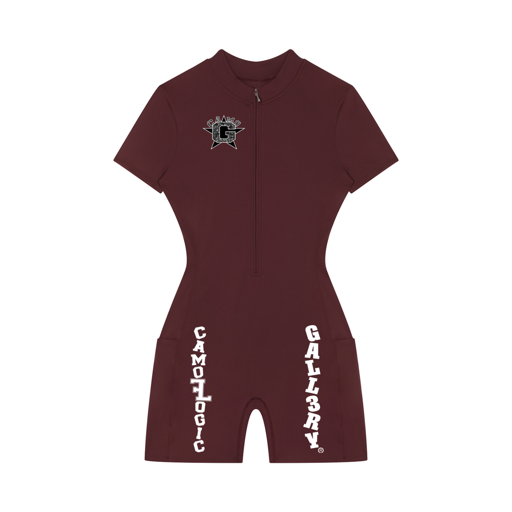 Women's Quarter-Zip Short Sleeve Romper