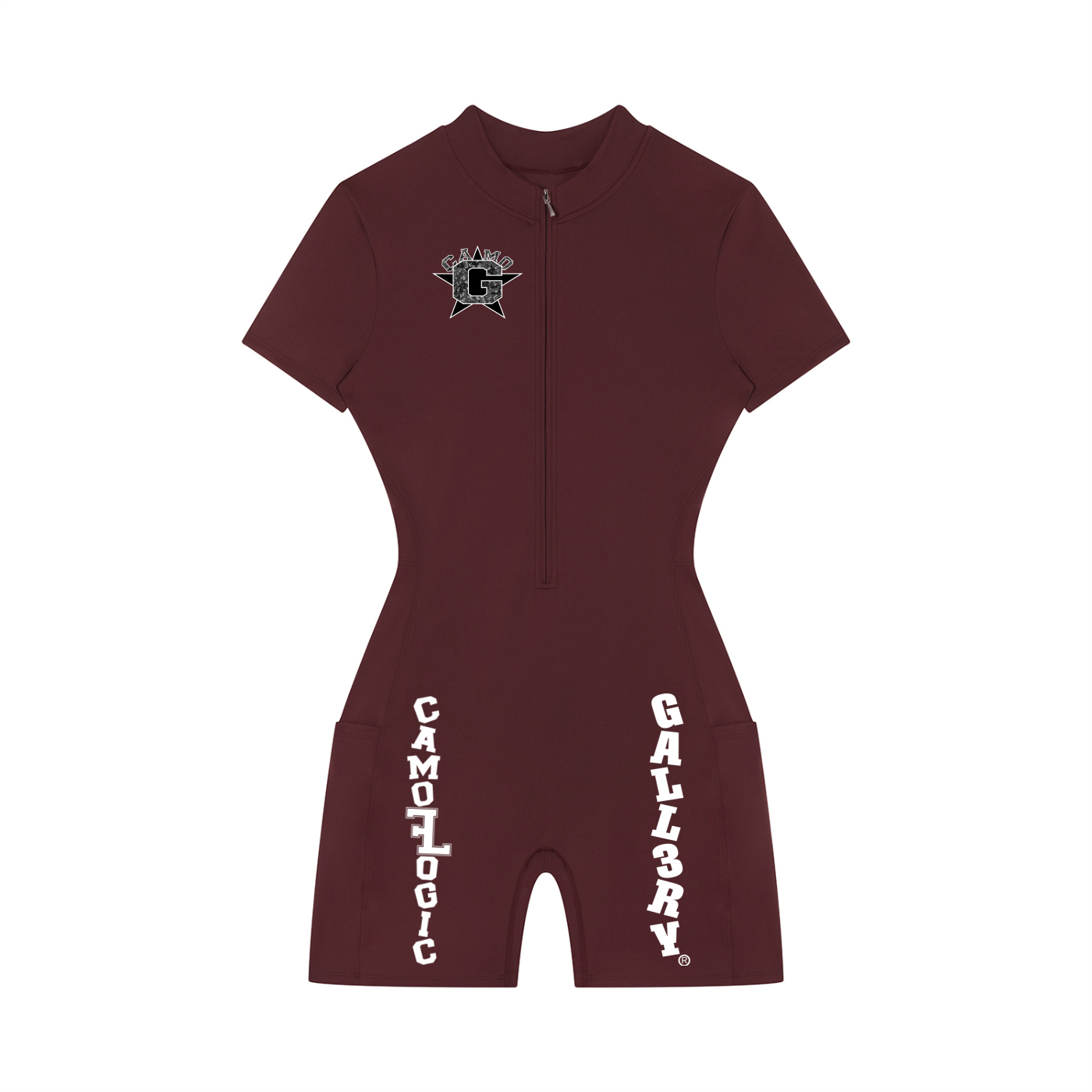 Women's Quarter-Zip Short Sleeve Romper