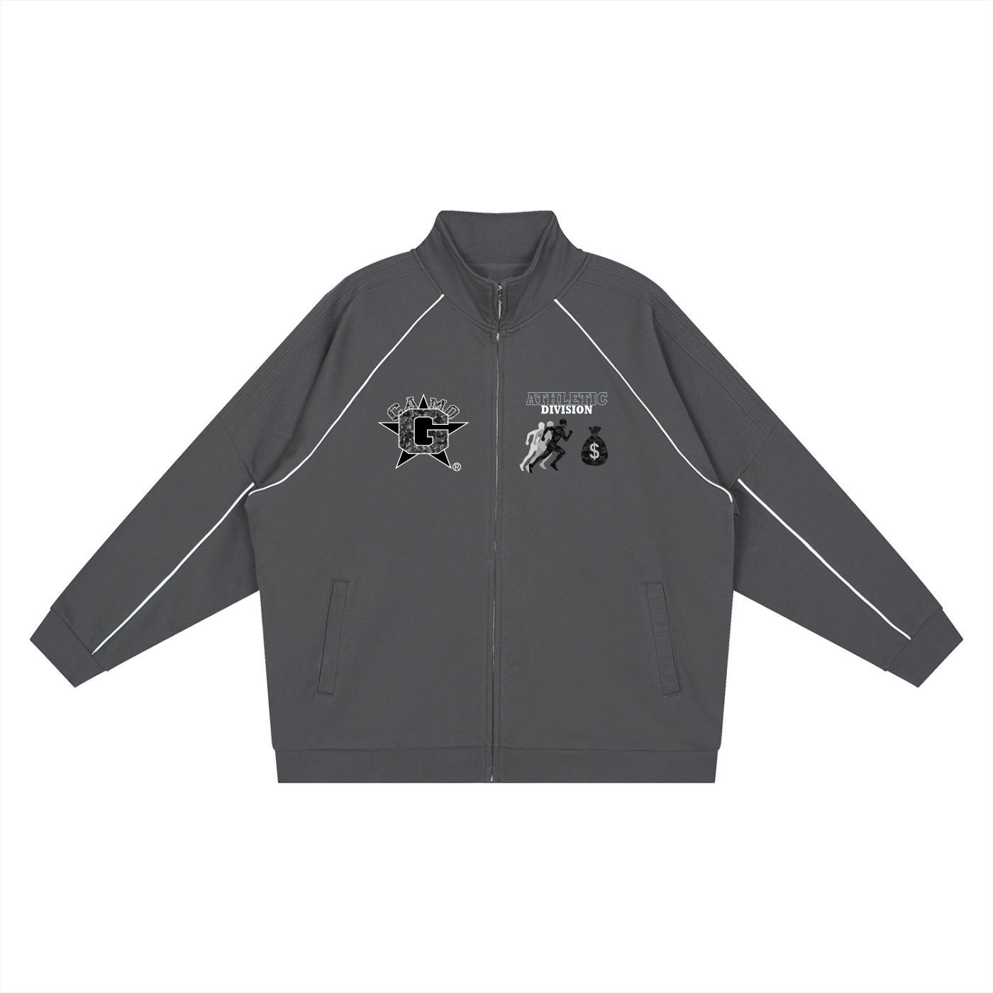 Camo G Athletic Division Reflection Striped Raglan Sleeve  Jacket