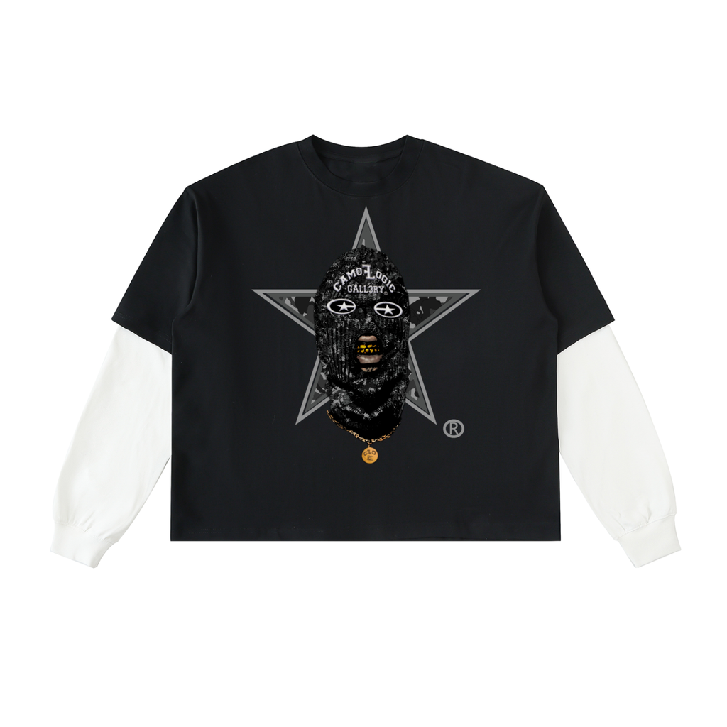 Camoflogic Gall3ry Layered Contrast Sleeve Cotton T-Shirt