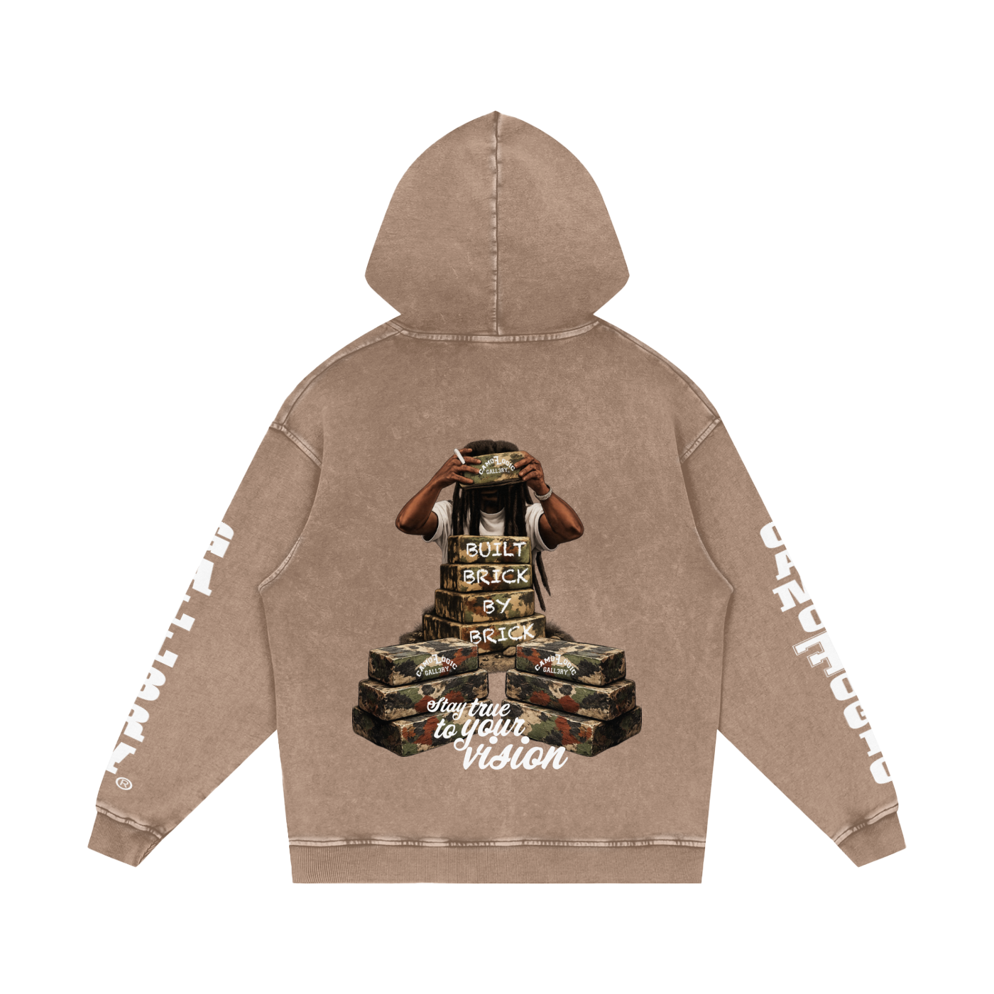 Camo G Snow Washed Loose Cotton Hoodie