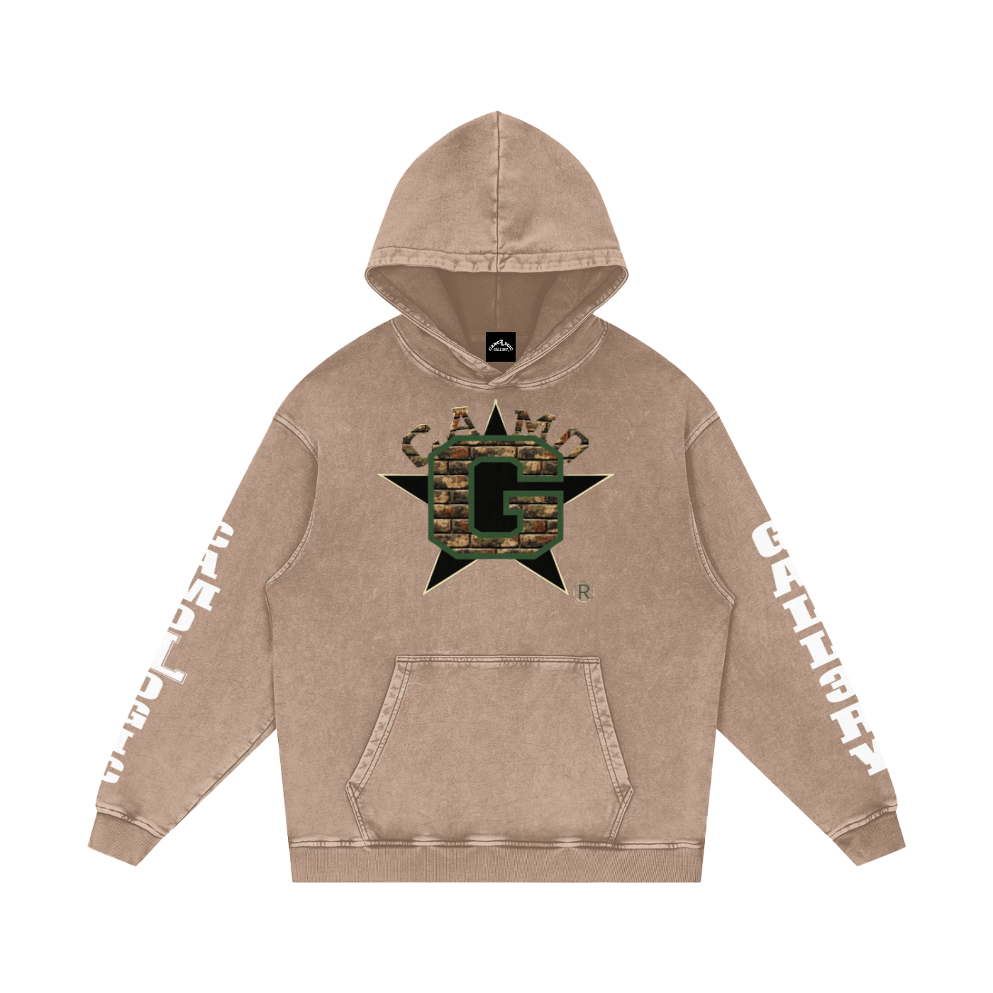 Camo G Snow Washed Loose Cotton Hoodie