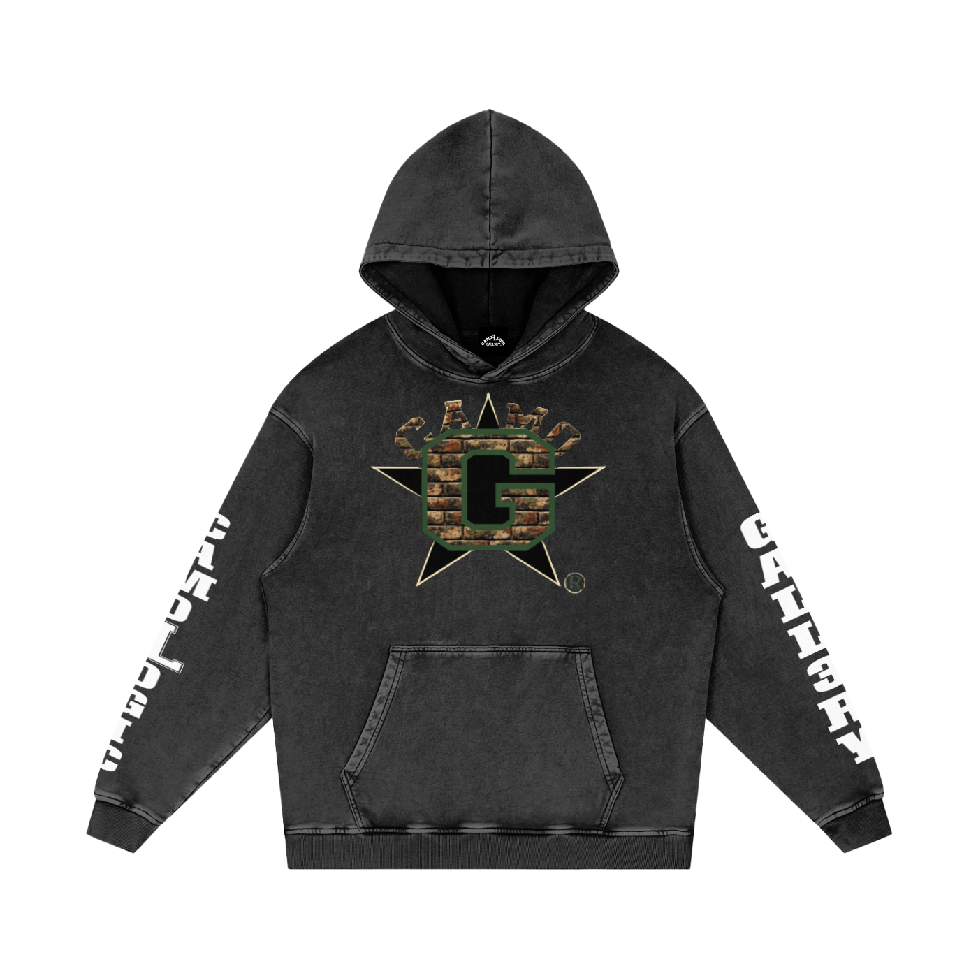 Camo G Snow Washed Loose Cotton Hoodie