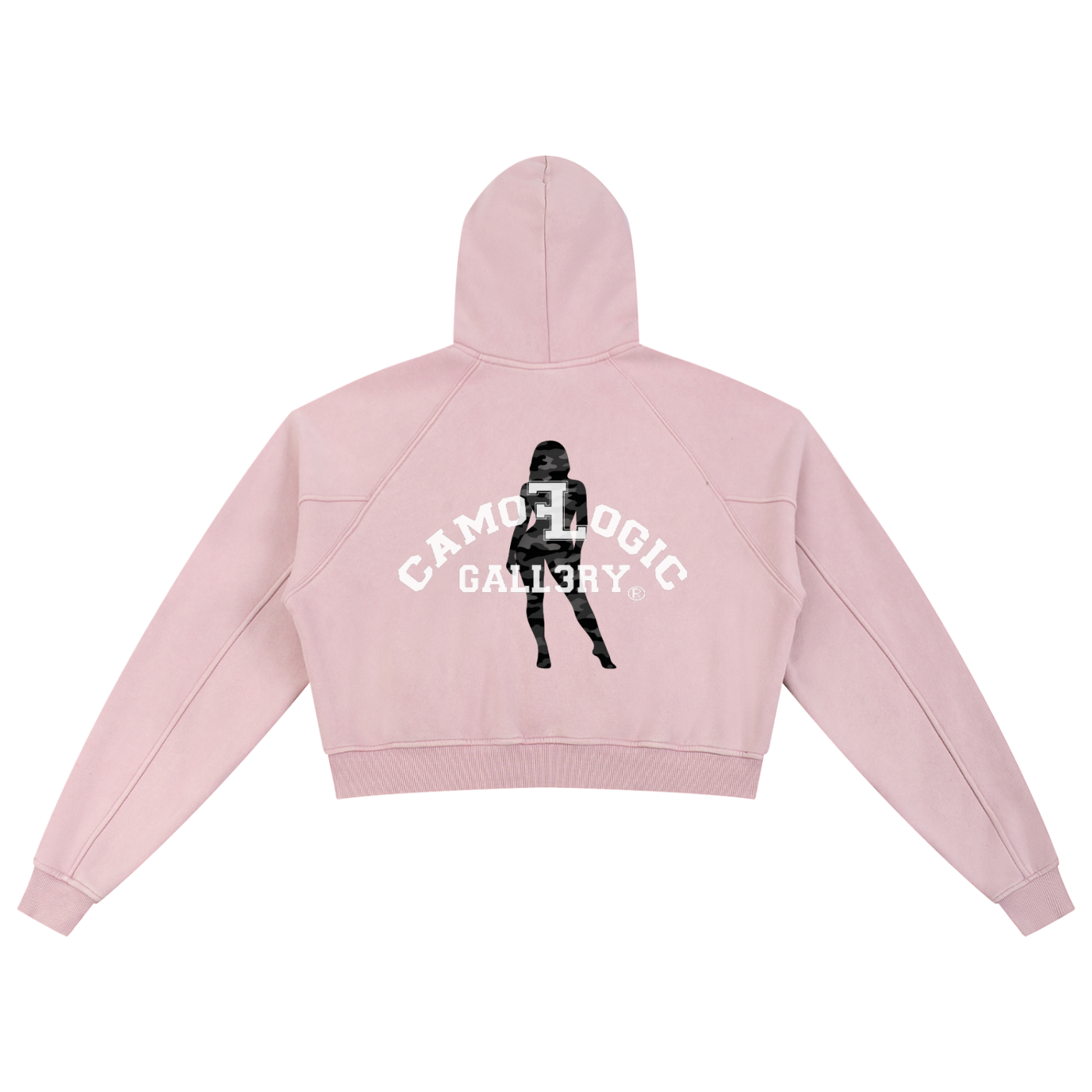 Female camo G Snow Washed Cropped Hoodie