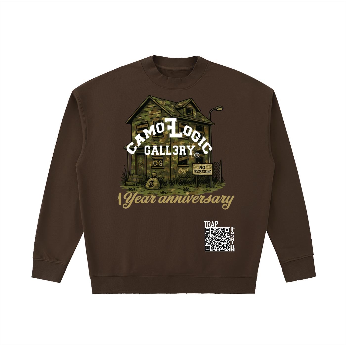 1year anniversary Camoflogic Gall3ryDrop Shoulder Crewneck Sweatshirt