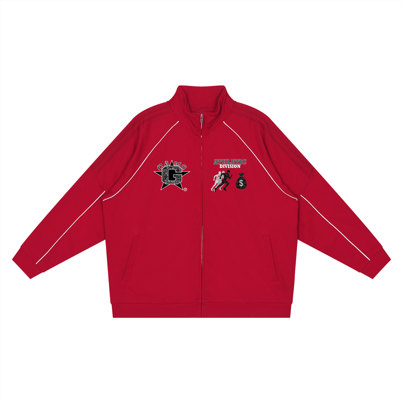 Camo G Athletic Division Reflection Striped Raglan Sleeve  Jacket