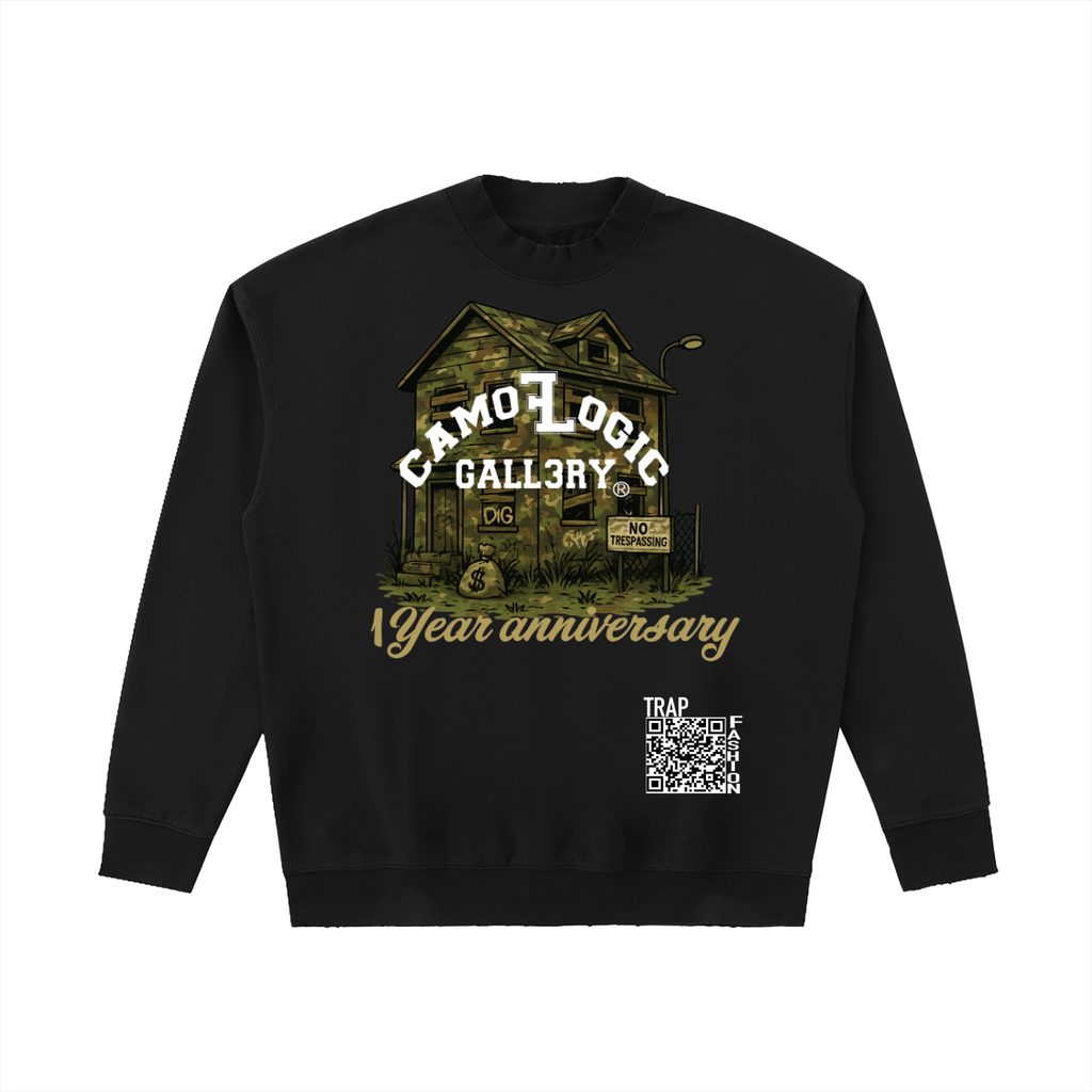 1year anniversary Camoflogic Gall3ryDrop Shoulder Crewneck Sweatshirt