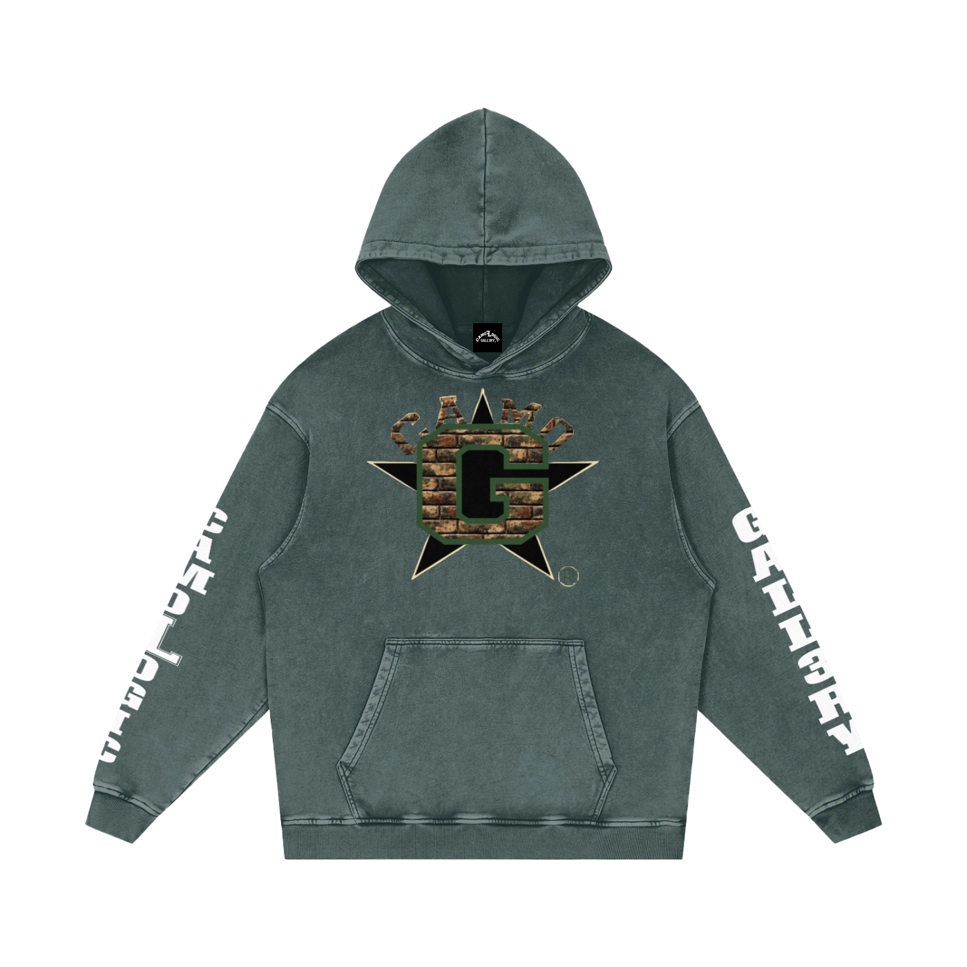 Camo G Snow Washed Loose Cotton Hoodie
