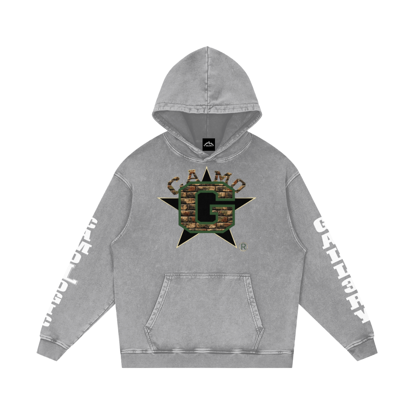 Camo G Snow Washed Loose Cotton Hoodie